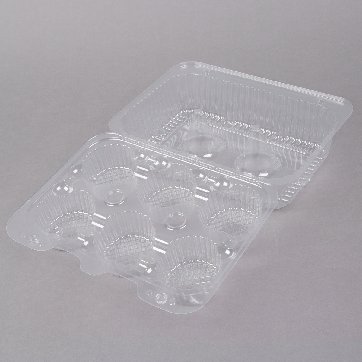 Choice 2-Compartment Clear OPS Plastic Cupcake / Muffin Container