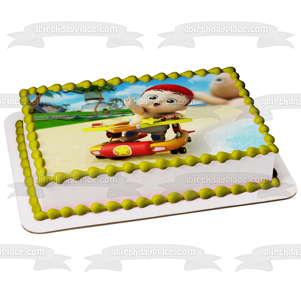 Baby In A Walker Edible Cake Topper Image Abpid00250 – A Birthday Place