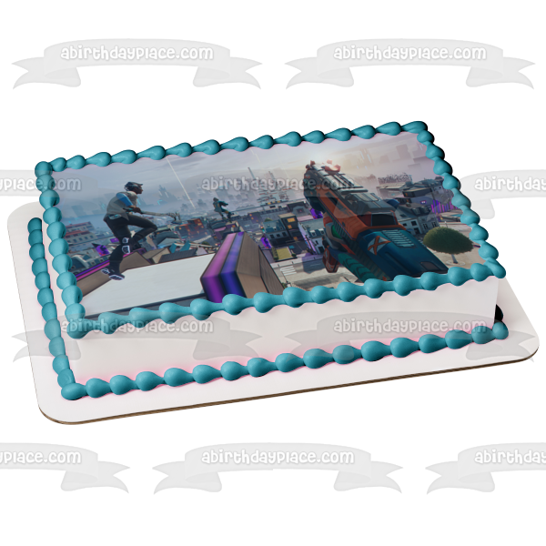 Fortnite Battle Royale Edible Cake Image Topper Personalized Picture 1/4  Sheet (8x10.5)