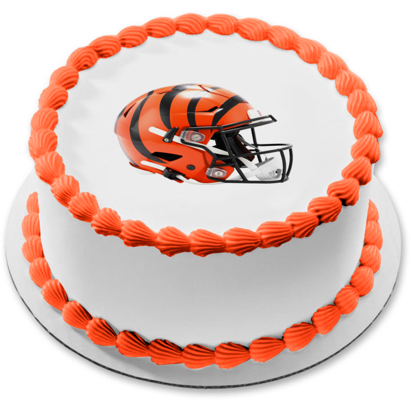 Super Bowl LVI 2022 Cincinnati Bengals Football Helmet Edible Cake