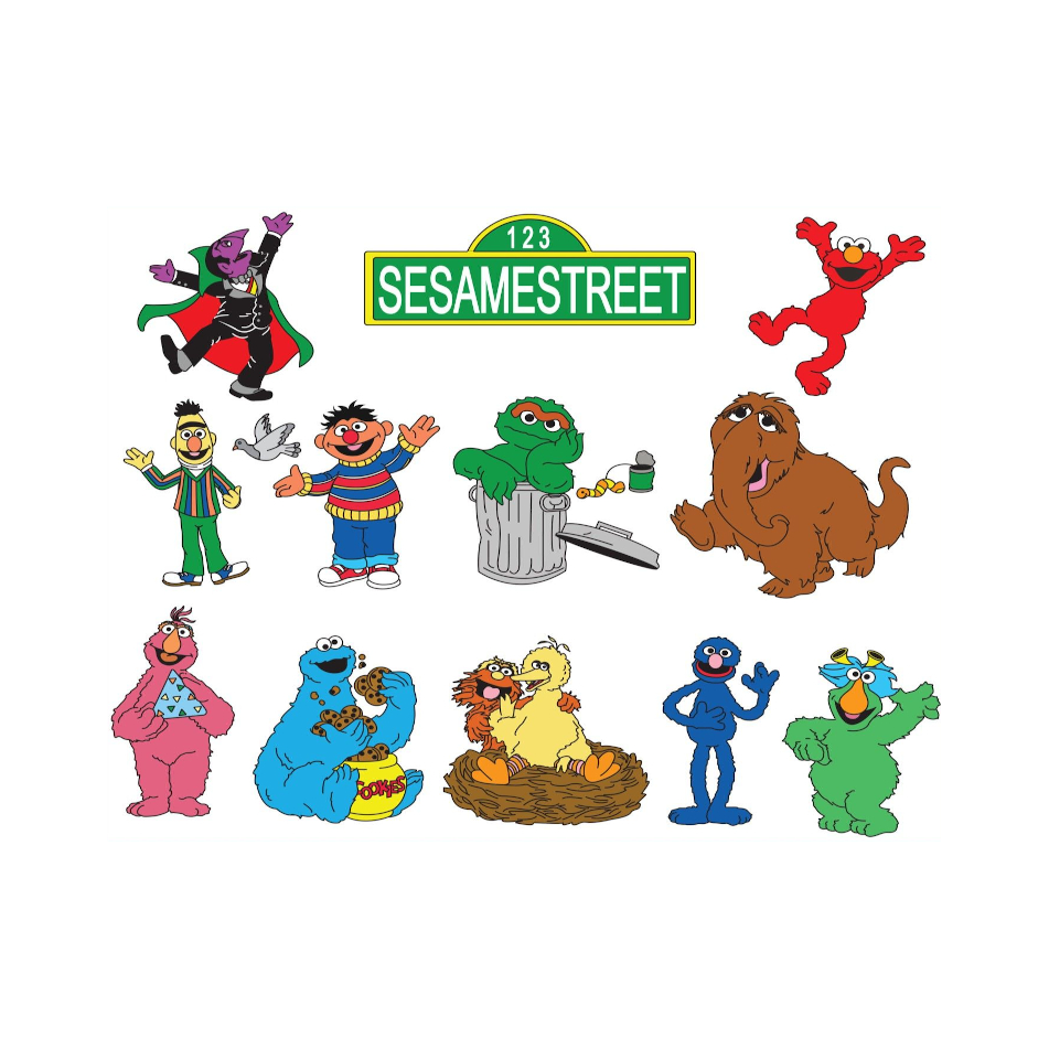 Sesame Street Characters Count Elmo Bert Ernie Grouch and the Gang! Ed – A  Birthday Place