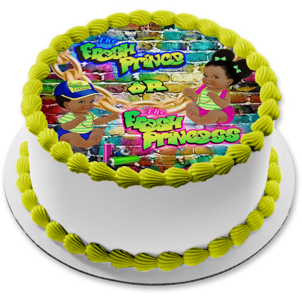 Fresh Prince Or Fresh Princess Gender Reveal Edible Cake Topper Image A Birthday Place 5192