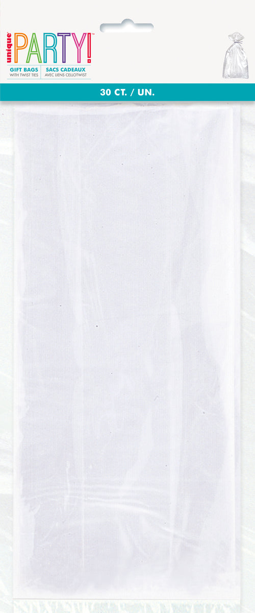 Clear Cellophane Bags, 30ct