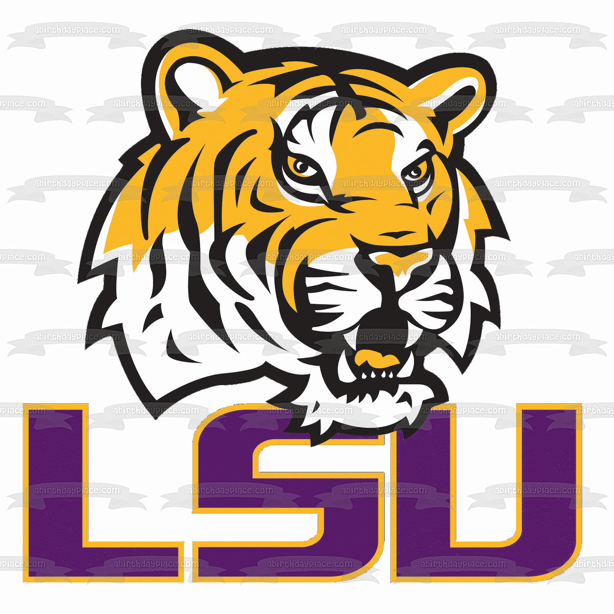 Louisiana State University Tigers Logo Edible Cake Topper Image ABPID03183