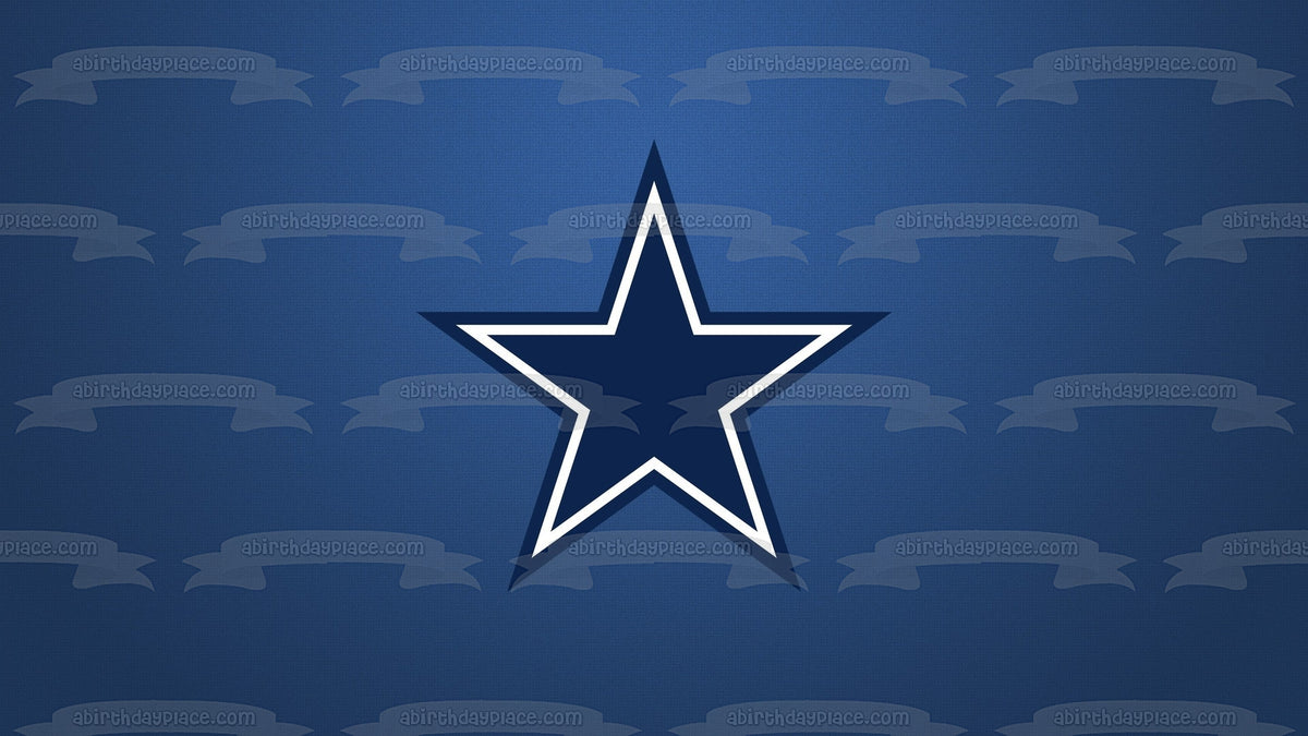 Dallas Cowboys Star NFL Blue Edible Cake Topper Image ABPID08874