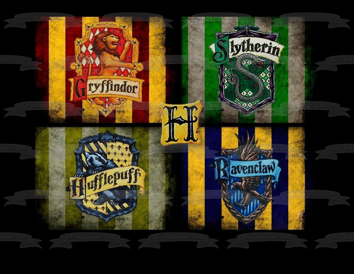 DIY Hogwarts House Banners: Slytherin, Ravenclaw, Hufflepuff, Gryffindor