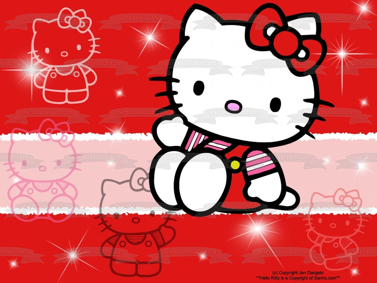 HELLO KITTY BOW STRAW TOPPER RED NEW