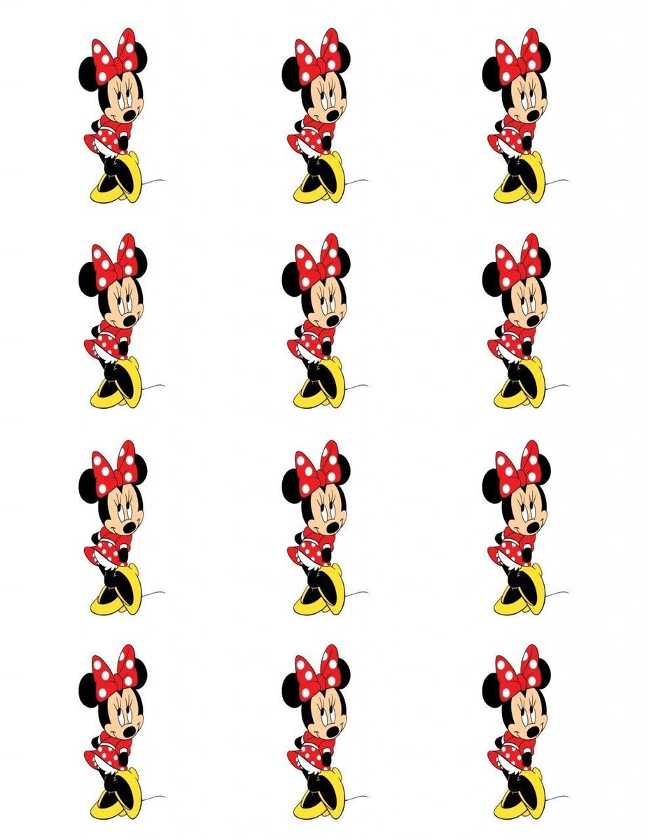 Disney Minnie Mouse Red White Polka Dots Edible Cake Topper Image ABPID09146