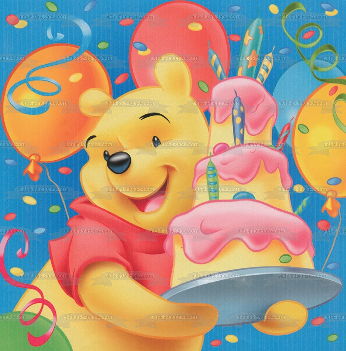 Winnie the Pooh Cake Topper Green Balloon Birthday Topper/party