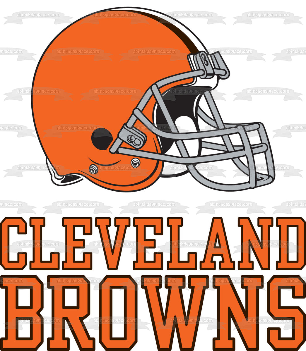 Cleveland Browns Orange Logo Football Helmet NFL Edible Cake Topper Im – A  Birthday Place