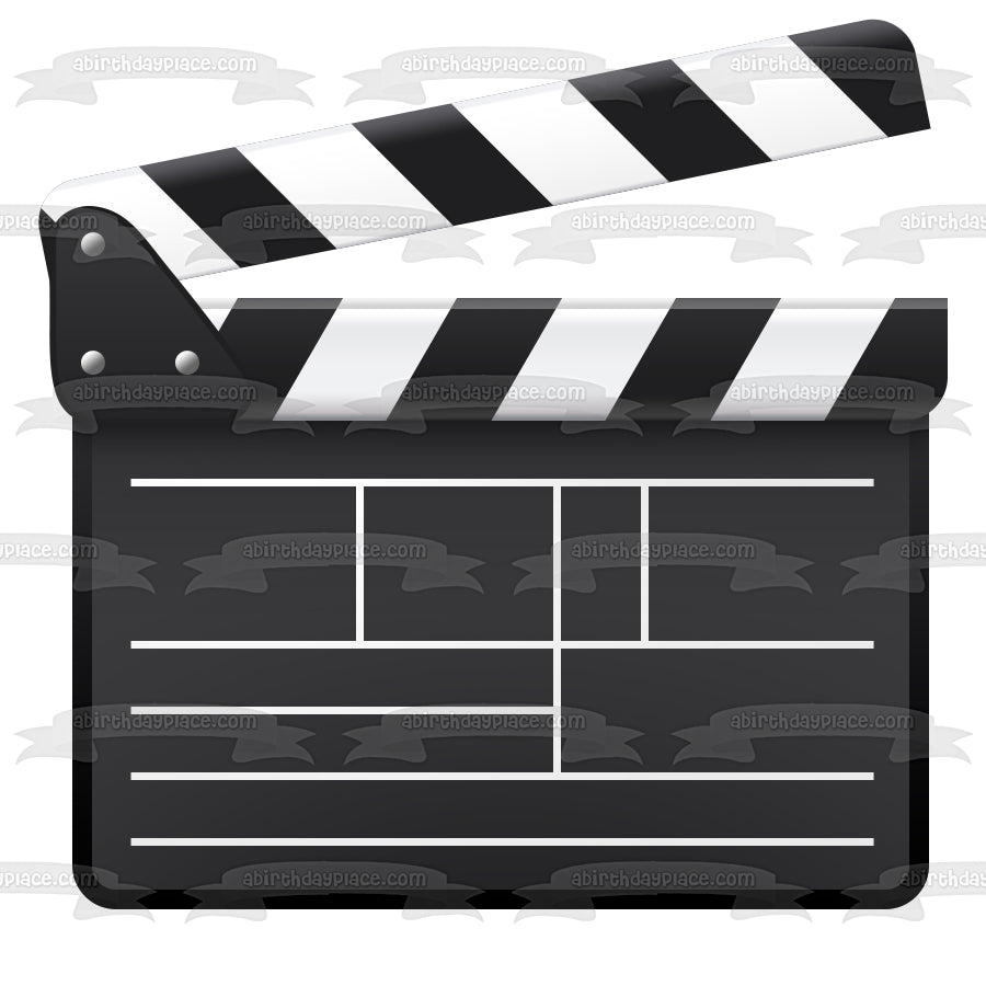Clapperboard Personalised Edible Icing Cake Topper and or Film