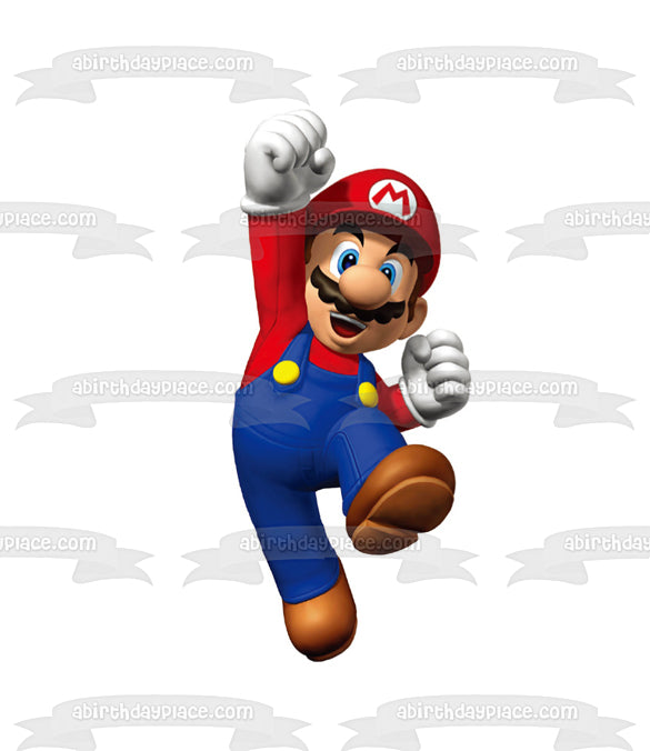 Super Mario Brothers Mario Jumping Edible Cake Topper Image ABPID12029