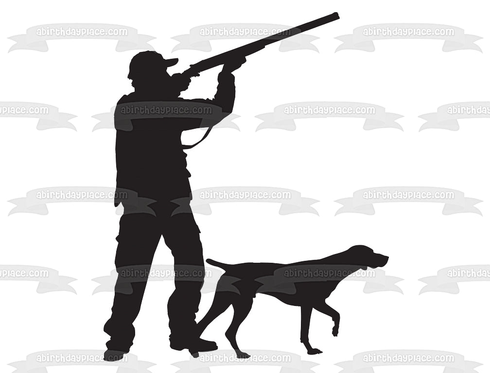 Duck Hunter Silhouette Shooting at Ducks Edible Cake Topper Image ABPI – A  Birthday Place