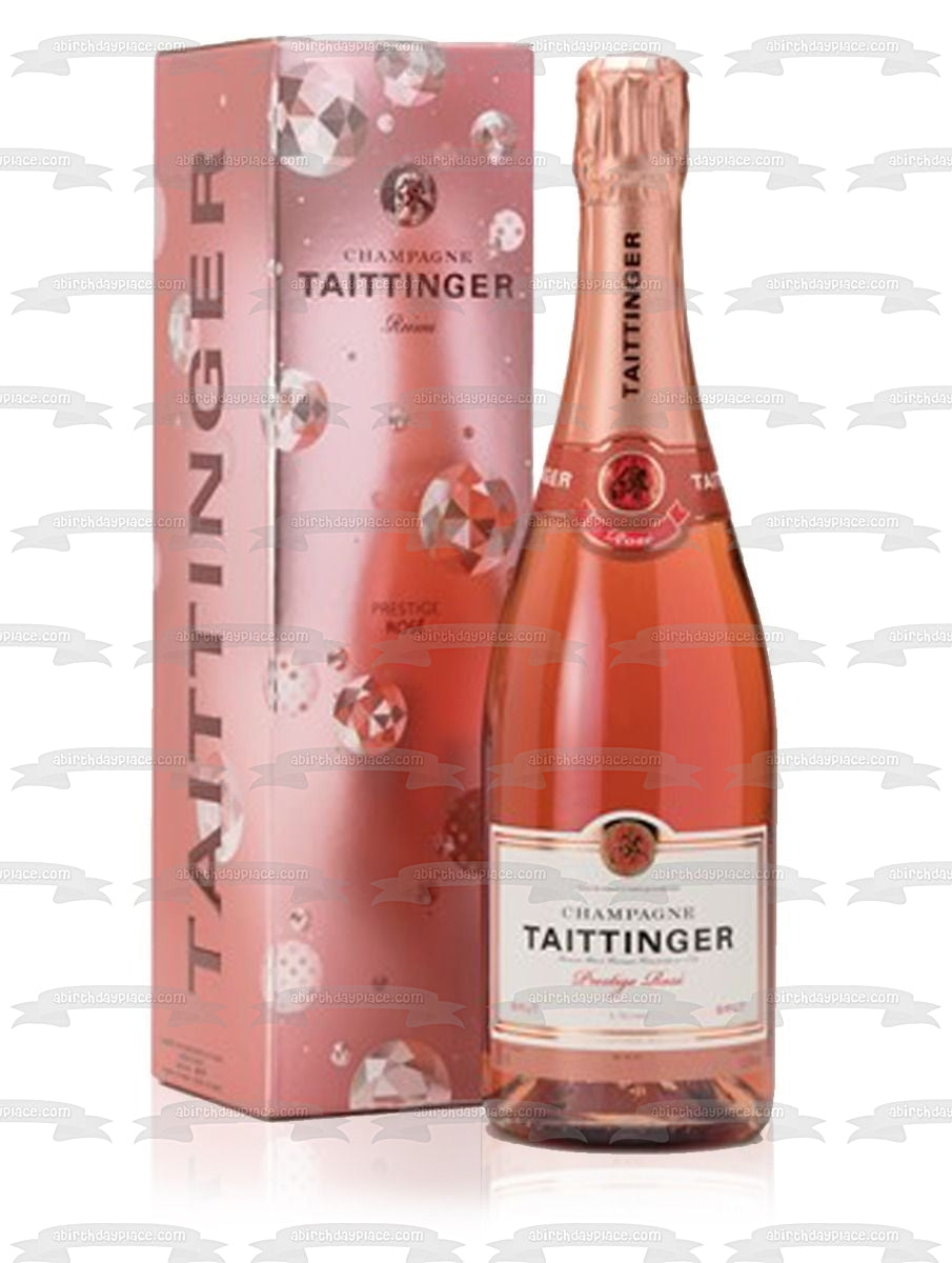 Pink Champagne Label Edible Image