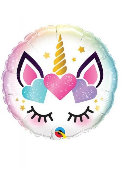 Unicorn Eyelashes 18" Round Foil Balloon, 1ct