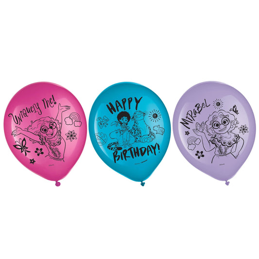 Globos de látex Encanto de 12", 6 unidades