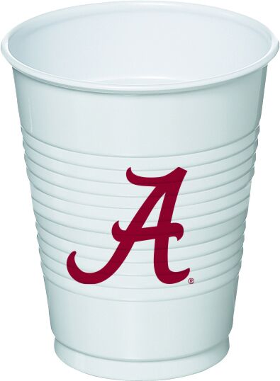 Vasos de plástico de 16 oz de la Universidad de Alabama, 8 unidades