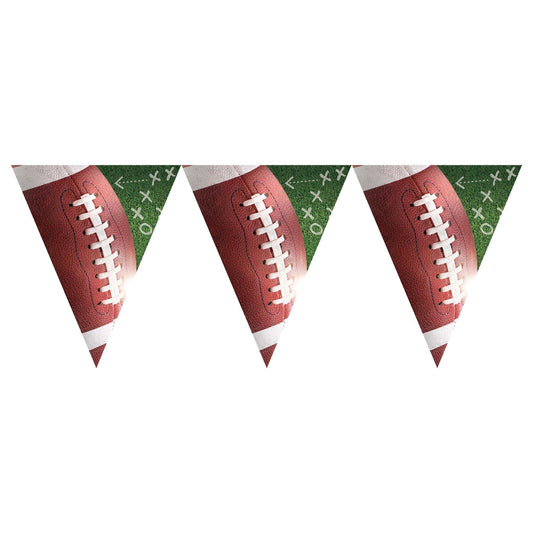 Football Plastic Pennant Banner, 1ct