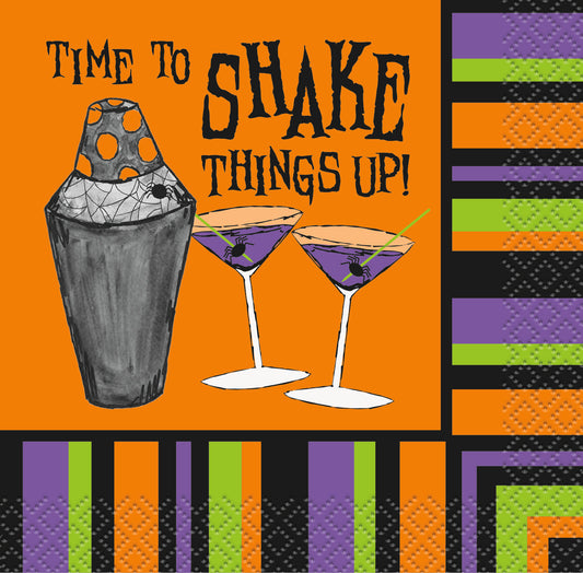 Servilletas para bebidas Time To Shake de Halloween, 16 unidades