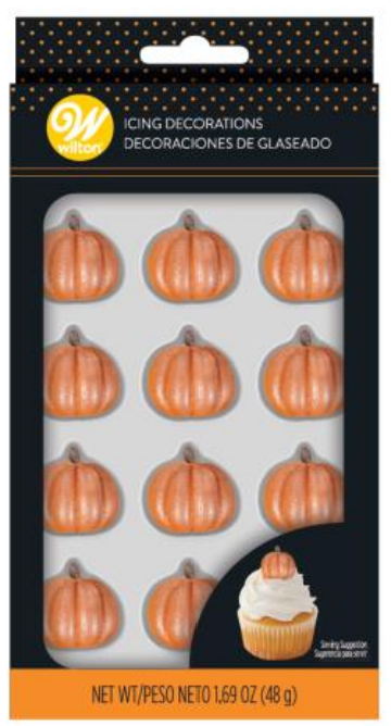 Shimmer Pumpkins Royal Icing Decorations, 12ct