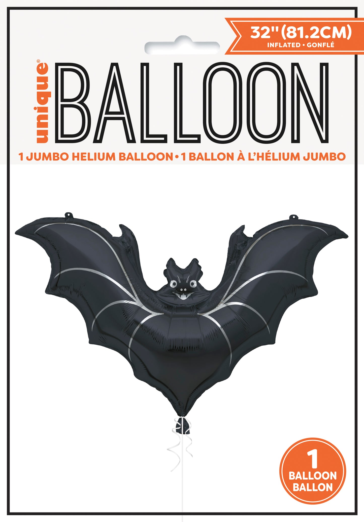 Black Bat Giant Shaped 32" Foil Balloon, 1ct