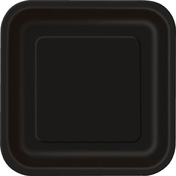 Black 9" Square Plates, 14ct