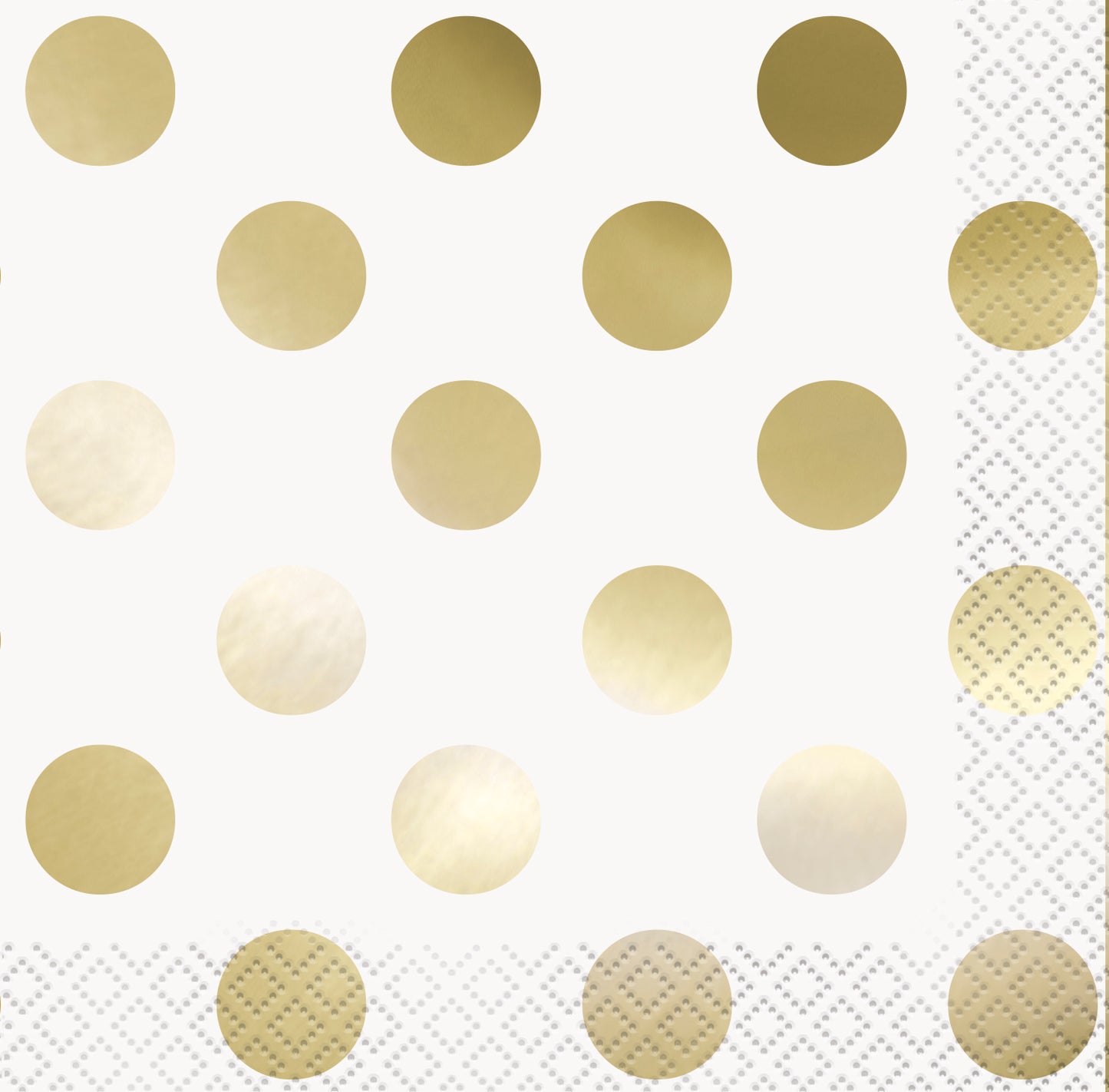 Gold Foil Dots Beverage Napkins, 16ct