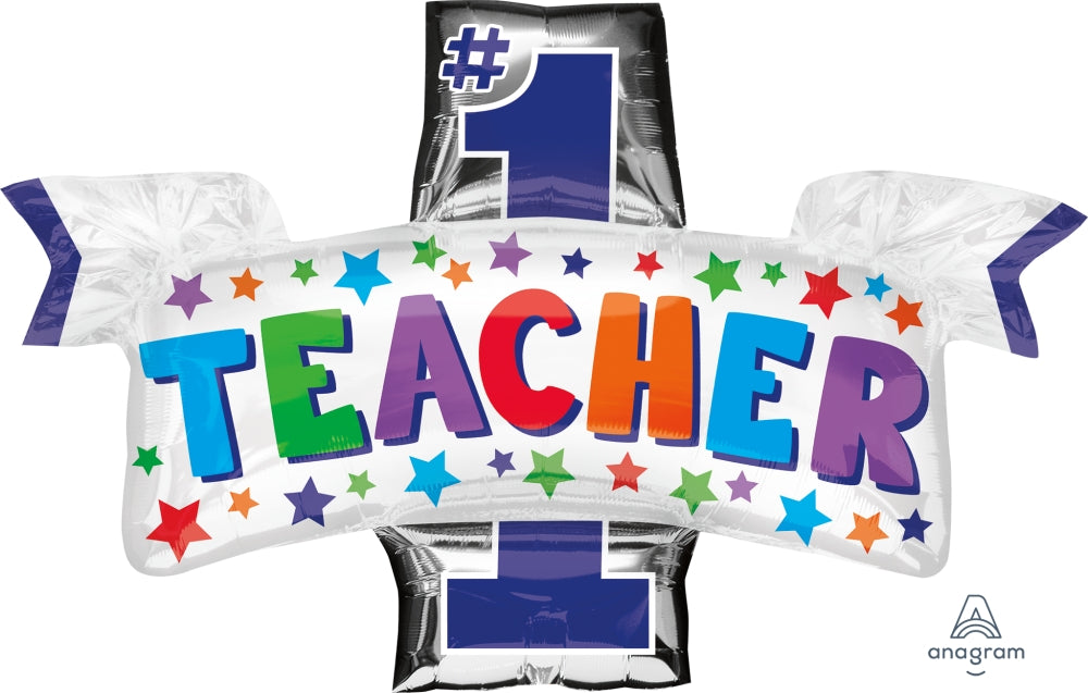 Number 1 Teacher 38" Foil Balloon, 1ct