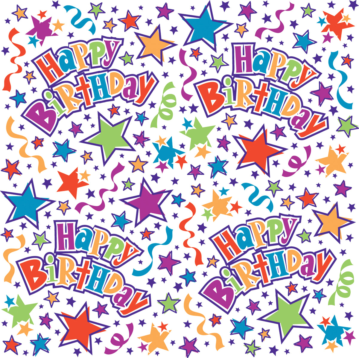 Birthday Stars Gift Wrap, 1ct