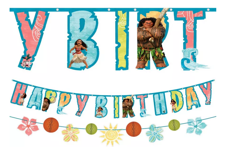 Moana Birthday Banner Kit