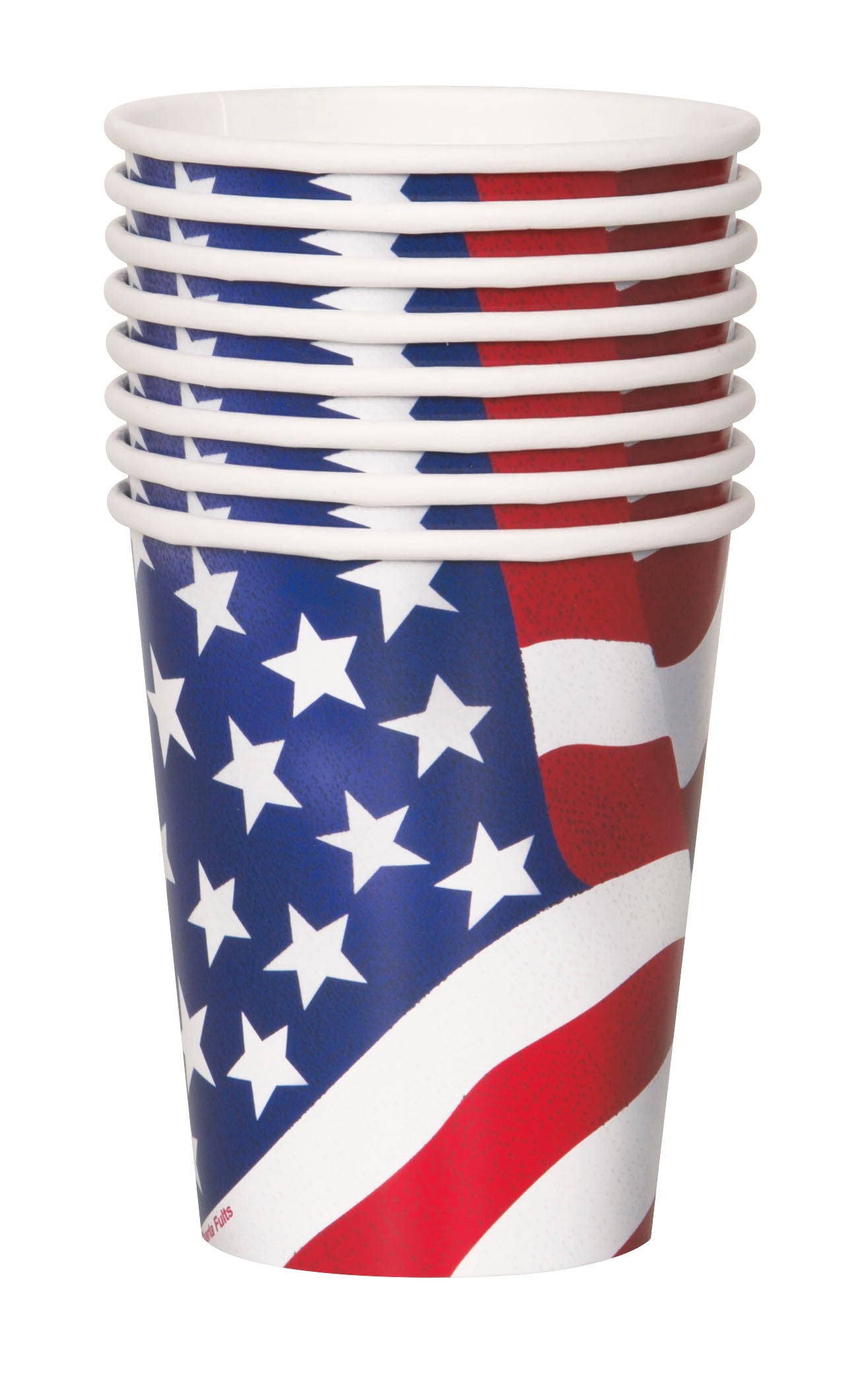 Vasos de papel con bandera de EE. UU. de 9 oz, 8 unidades