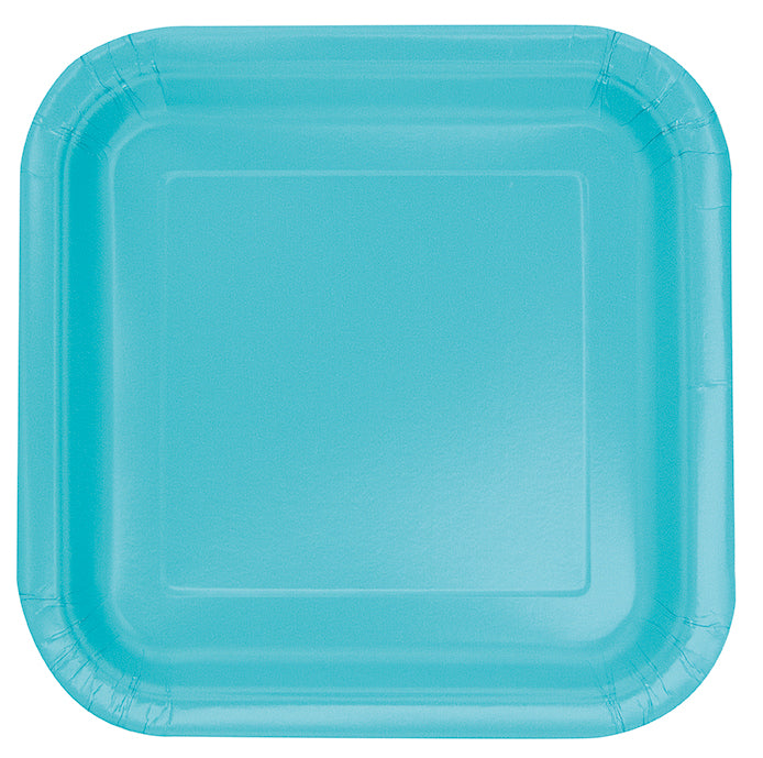 Terrific Teal 9" Square Plates, 14ct