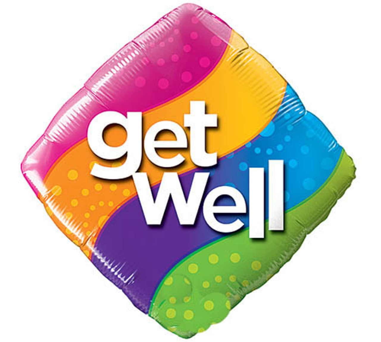 Curvy Stripes Get Well 18" Foil Balloon, 1ct