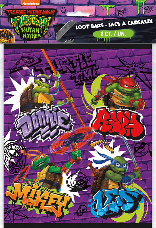 Bolsas de botín TMNT Mutant Mayhem, 8 unidades