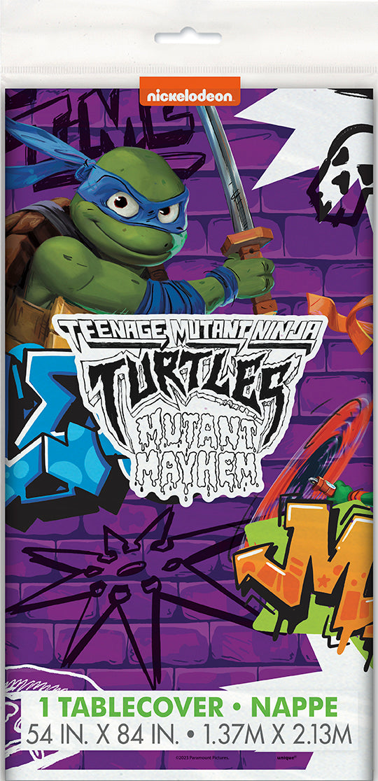 TMNT Mutant Mayhem - Mantel de plástico para mesa, 54 x 84 pulgadas, 1 unidad