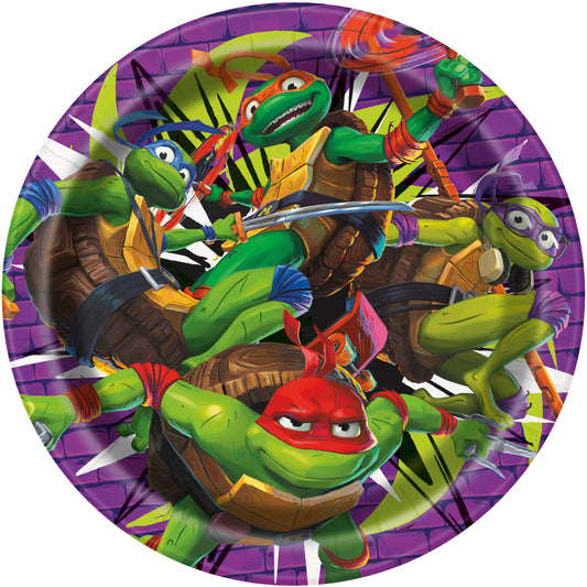 Platos de 9" de Teenage Mutant Ninja Turtles Mutant Mayhem, 8 unidades