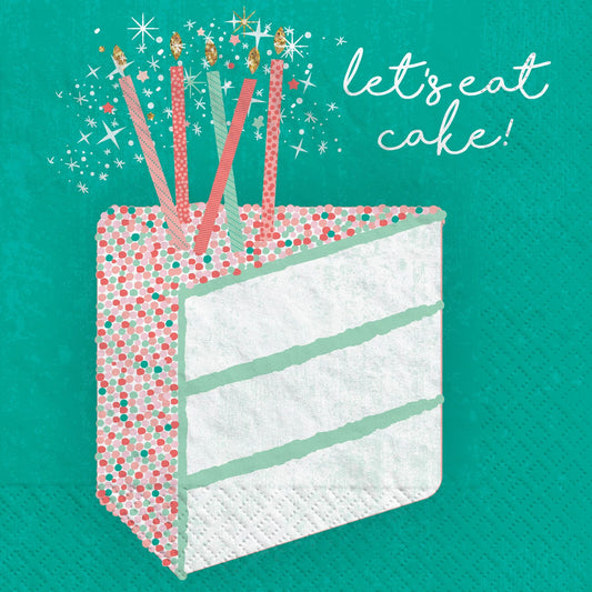 Servilletas para bebidas Happy Cake Day, 16 unidades