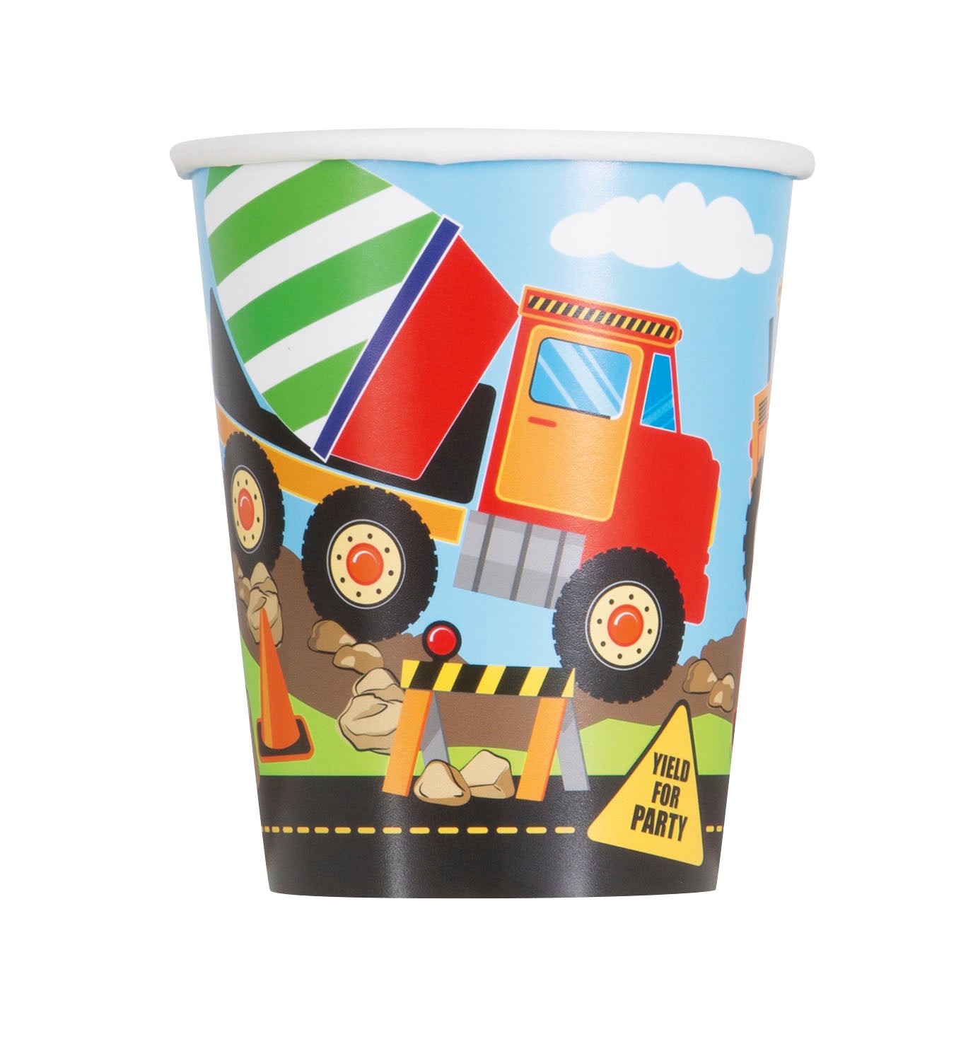 Construction Party 9oz Paper Cups, 8ct