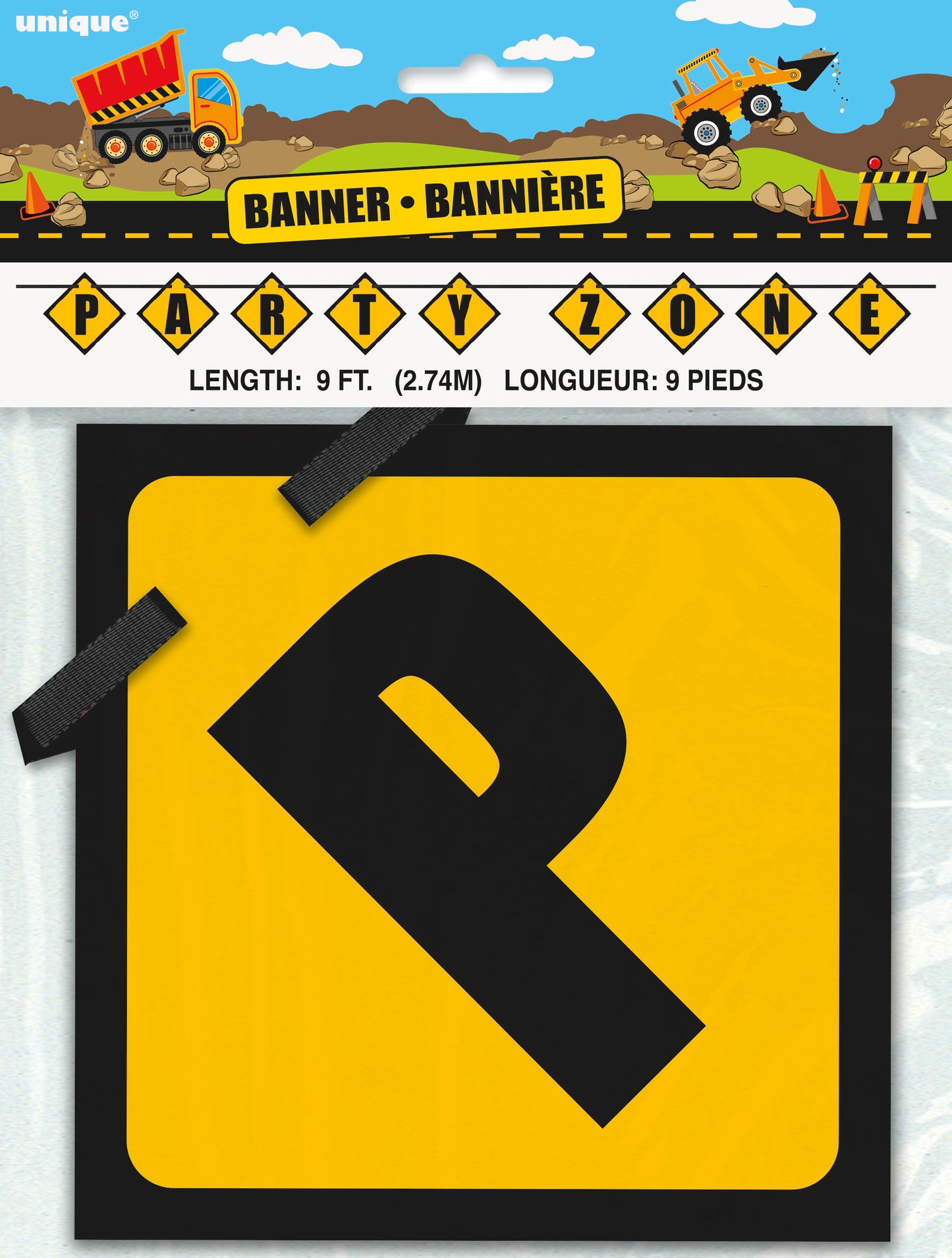 Banner de bloque de zona de fiesta de construcción