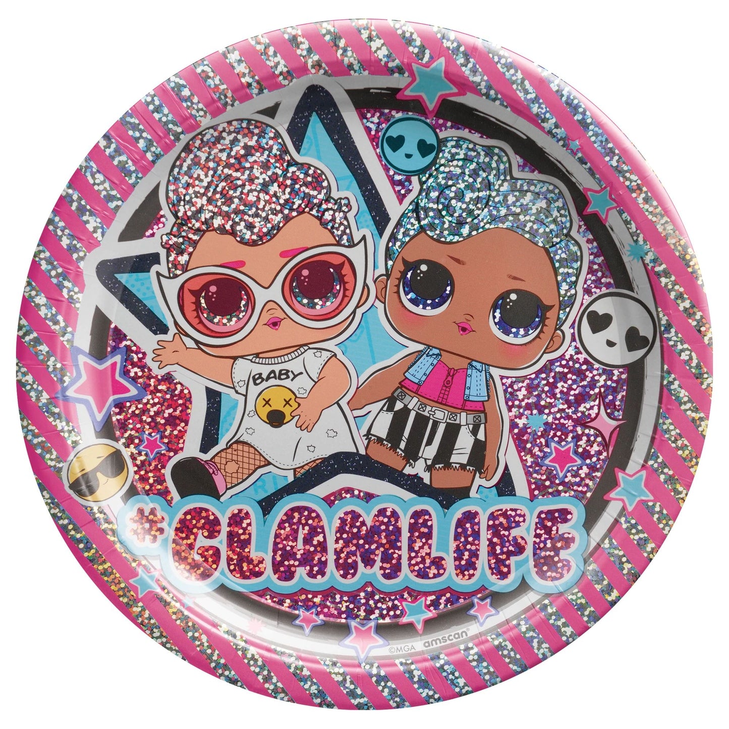 LOL Surprise, Together 4 Eva! 7" Prismatic Round Plates, 8ct