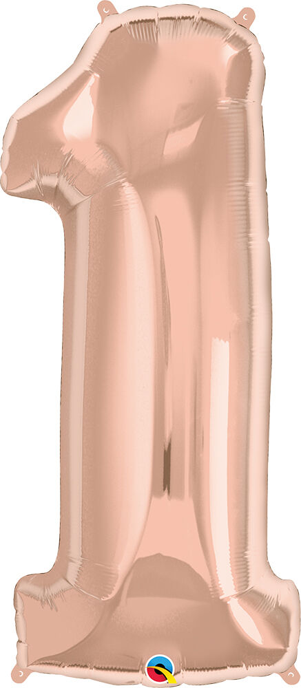 Qualatex 34" Numeral 1 Balloon - Rose Gold