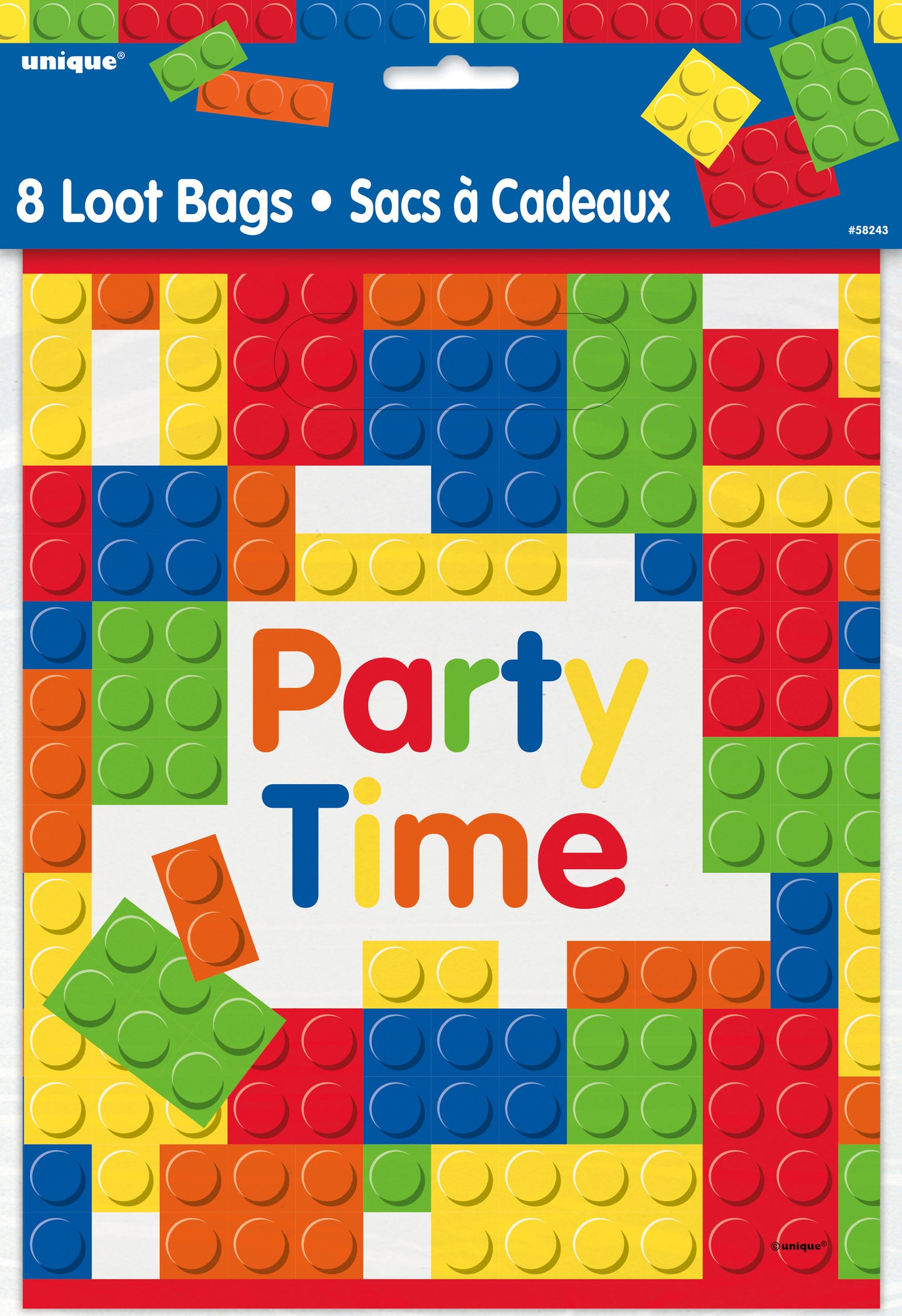 Building Blocks Birthday Loot Bags, 8ct