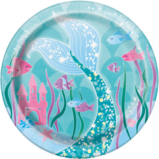 Mermaid Round 7" Dessert Plates, 8ct