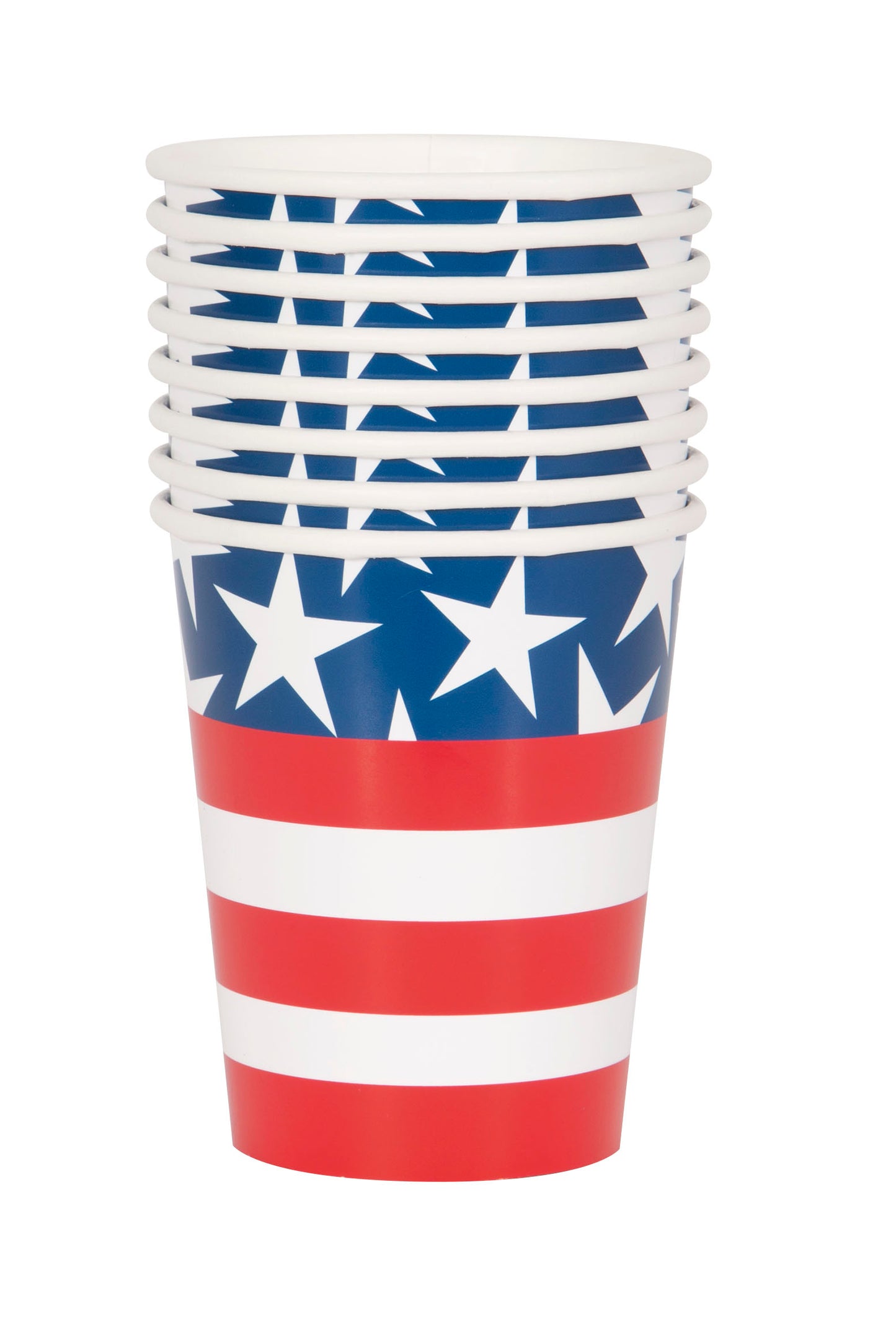 Vasos de papel Stars &amp; Stripes 4 de julio de 9 oz, 8 unidades