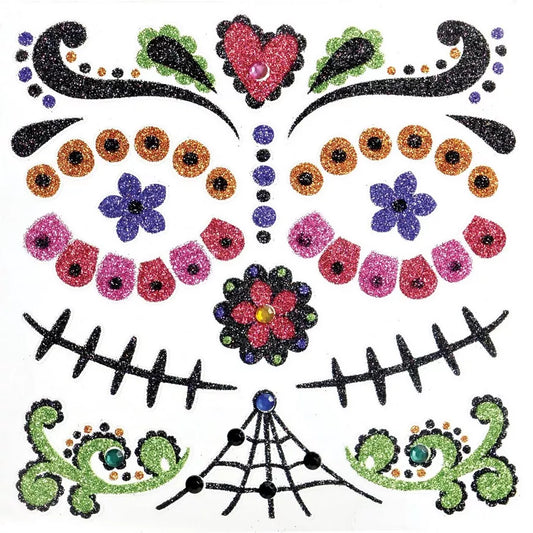 Conjunto de joyas para el cuerpo del Día de los Muertos