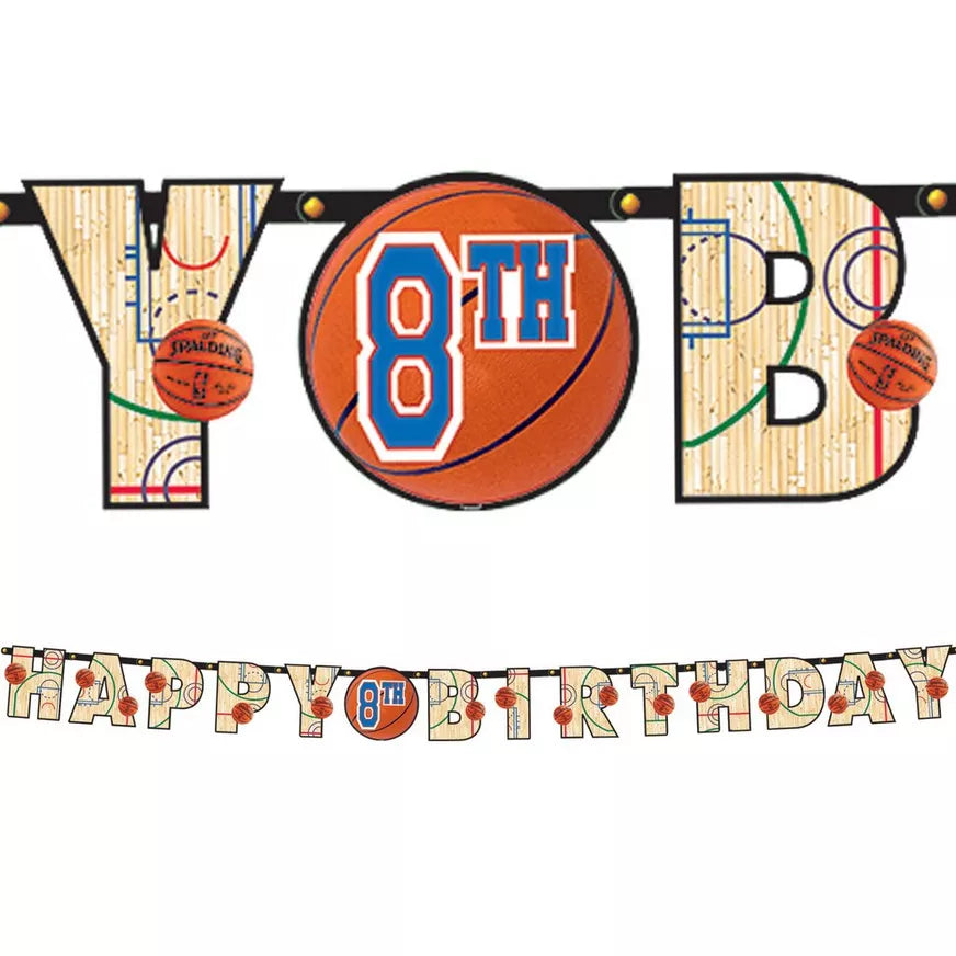 Kit de pancarta de cumpleaños de baloncesto