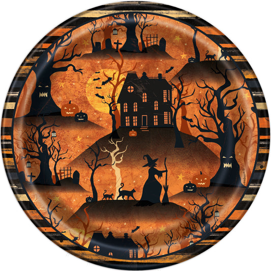 Full Moon Halloween Round 7" Dessert Plates, 8ct