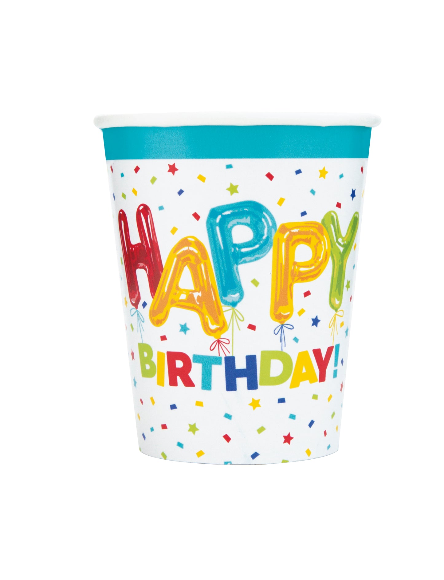 Vasos de papel Happy Balloon Birthday de 9 oz, 8 unidades