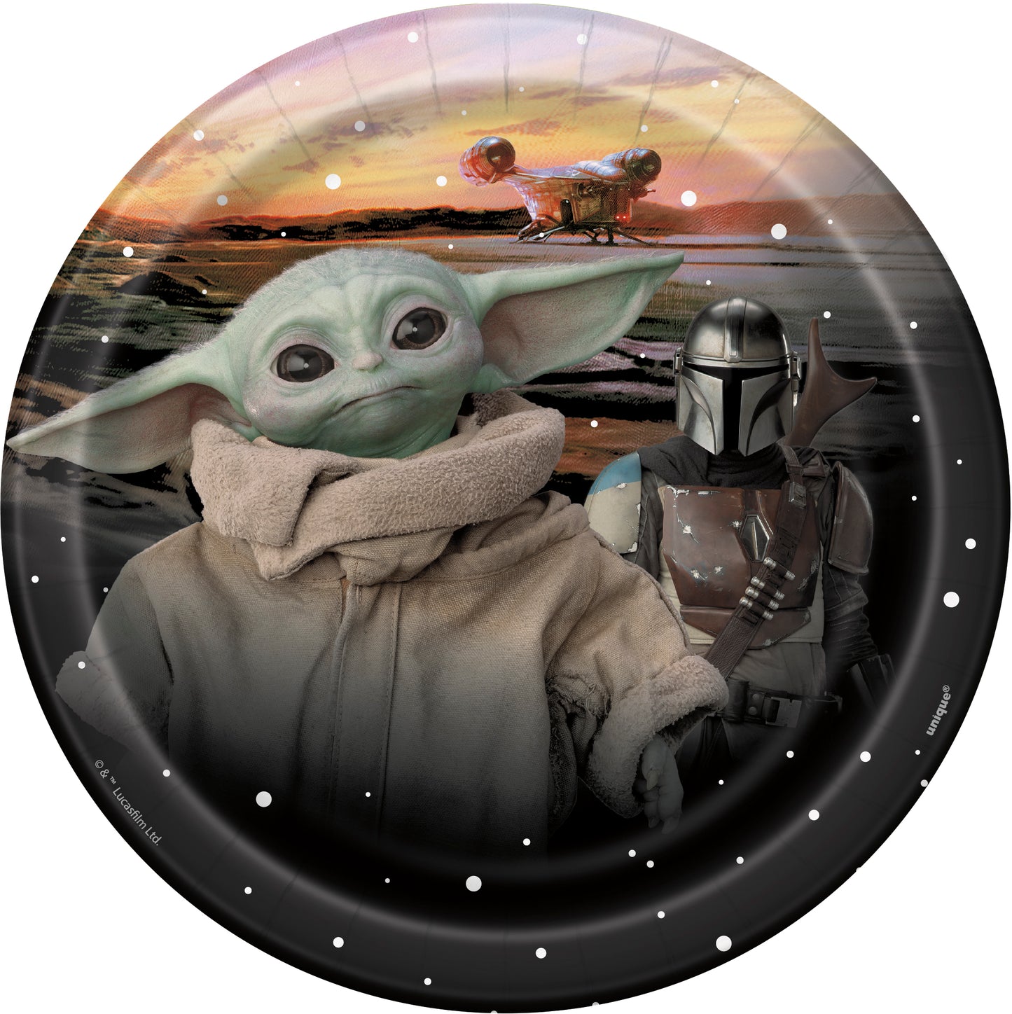 Mandalorian The Child Round 7" Dessert Plates, 8ct