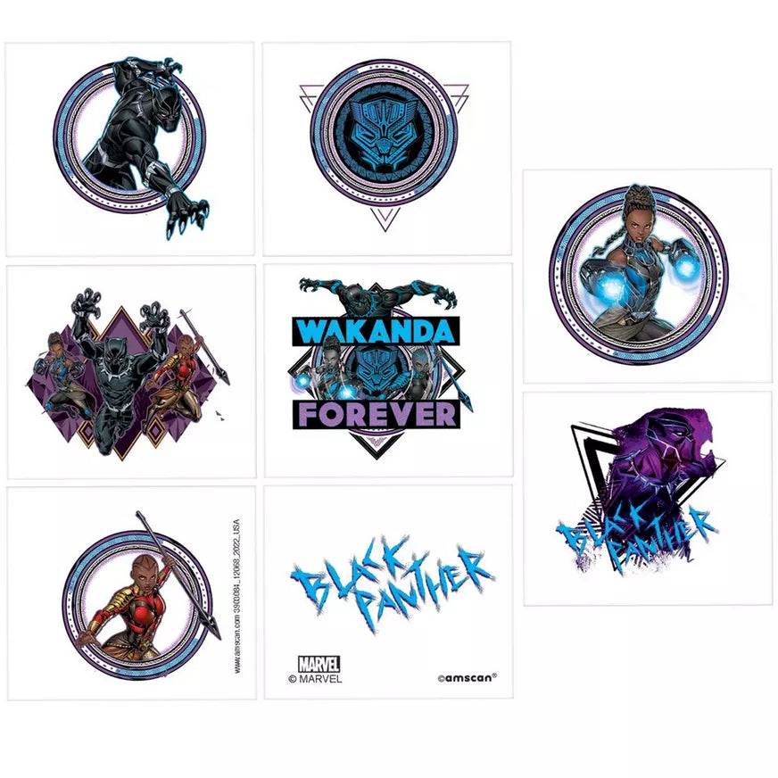 Black Panther Wakanda Forever Tattoos, 8ct